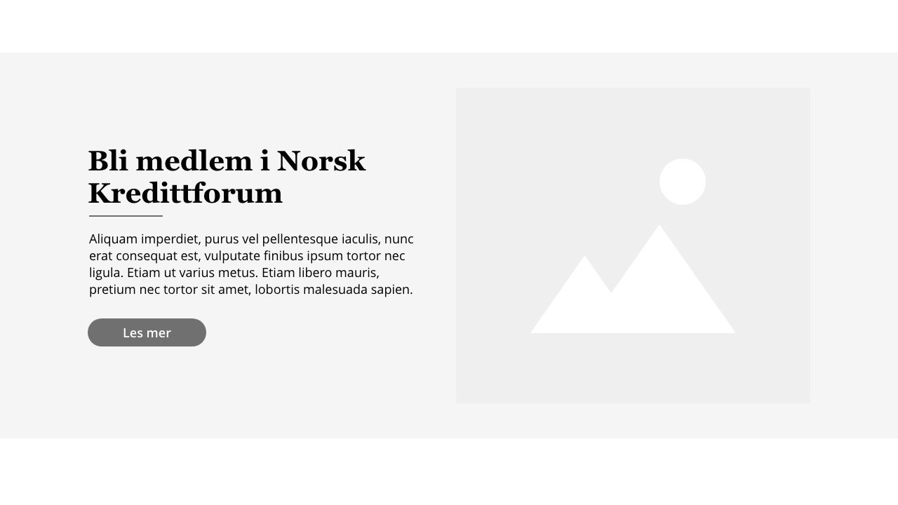Skisser fra nettsiden til Norsk Kredittforum, seksjon som forteller om medlemskap i Norsk Kredittforum.