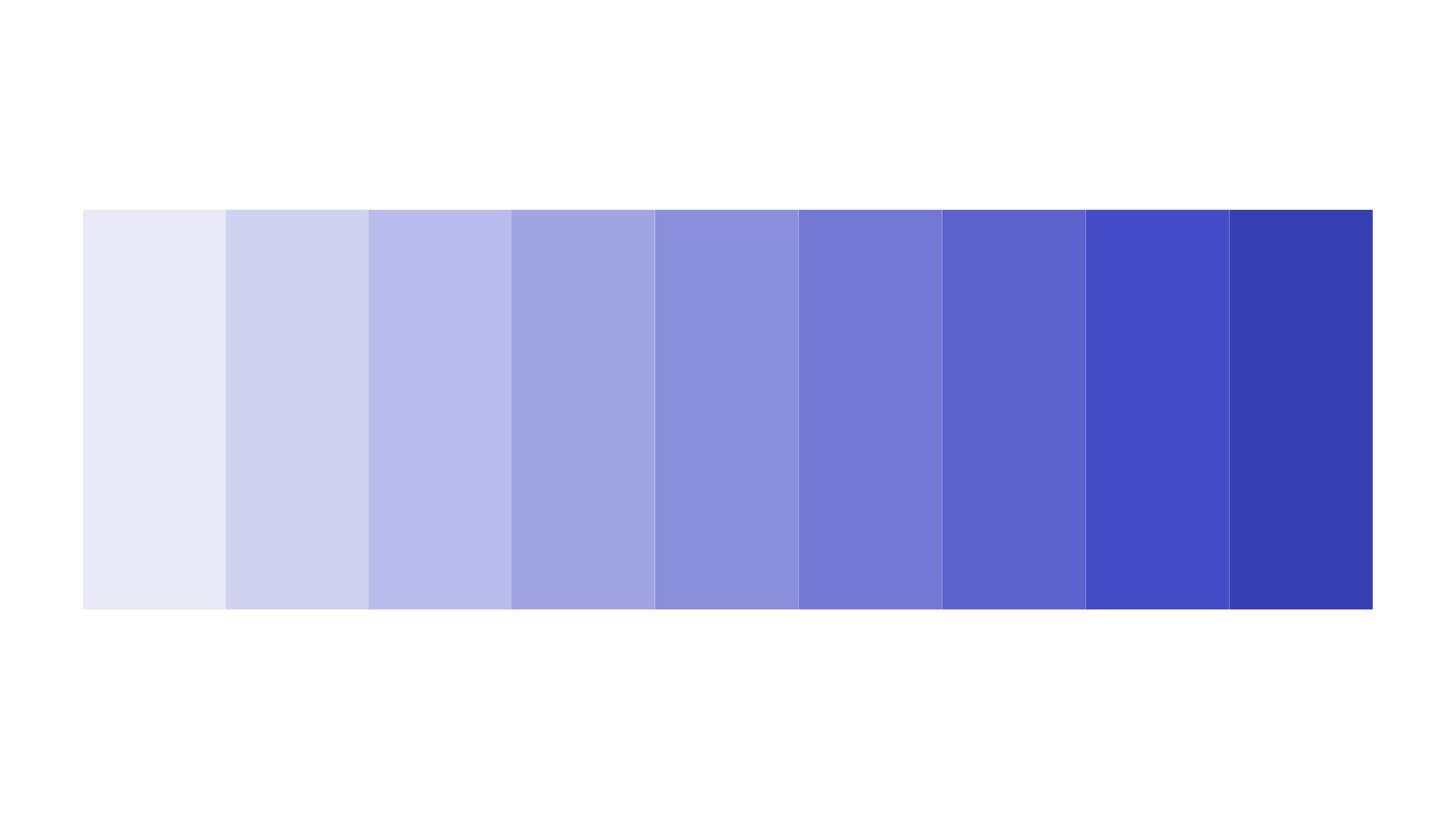 Illustrasjon av en fargepalett i lilla farge, med bruk av lysere og mørkere varianter.
